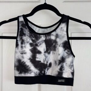 Black and White Tye-dye sports bra